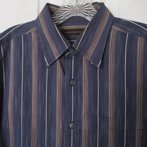 Joseph Abboud Mens L/S Charcoal Cotton Hidden Button Down Dress Shirt-16/35 or M - Picture 1 of 3